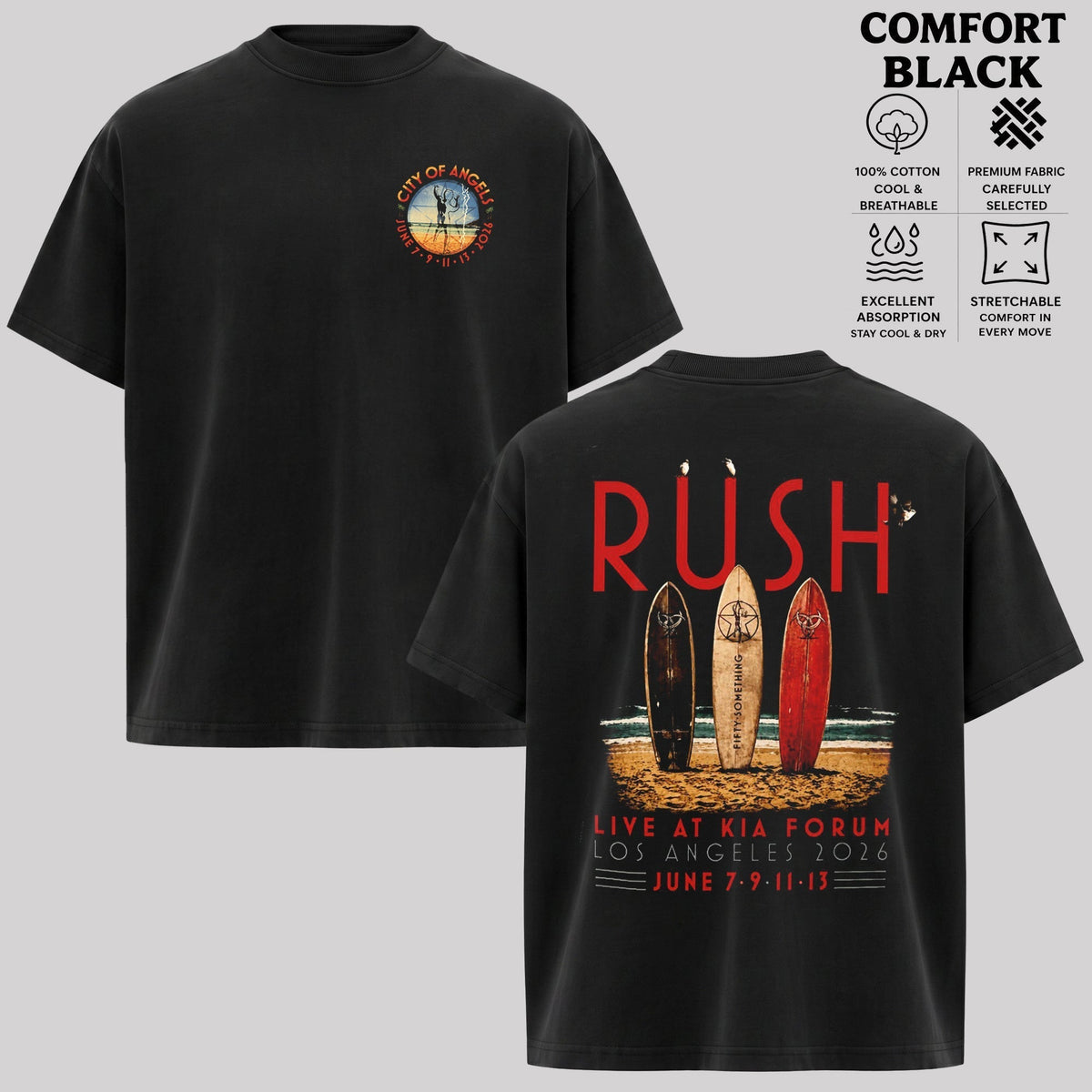 Rush Los Angeles 2026 Tour Shirt & Hoodie