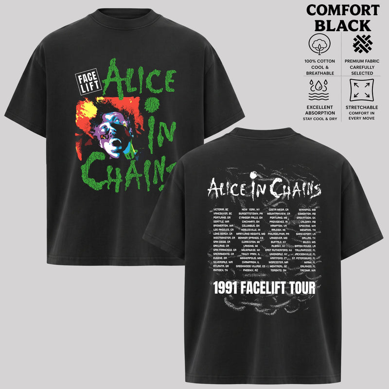 Alice in Chains Men's T Shirt 1991 Facelift Tour T-Shirt, Hoodie