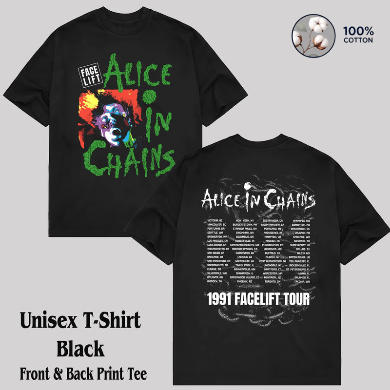 Alice in Chains Men's T Shirt 1991 Facelift Tour T-Shirt, Hoodie